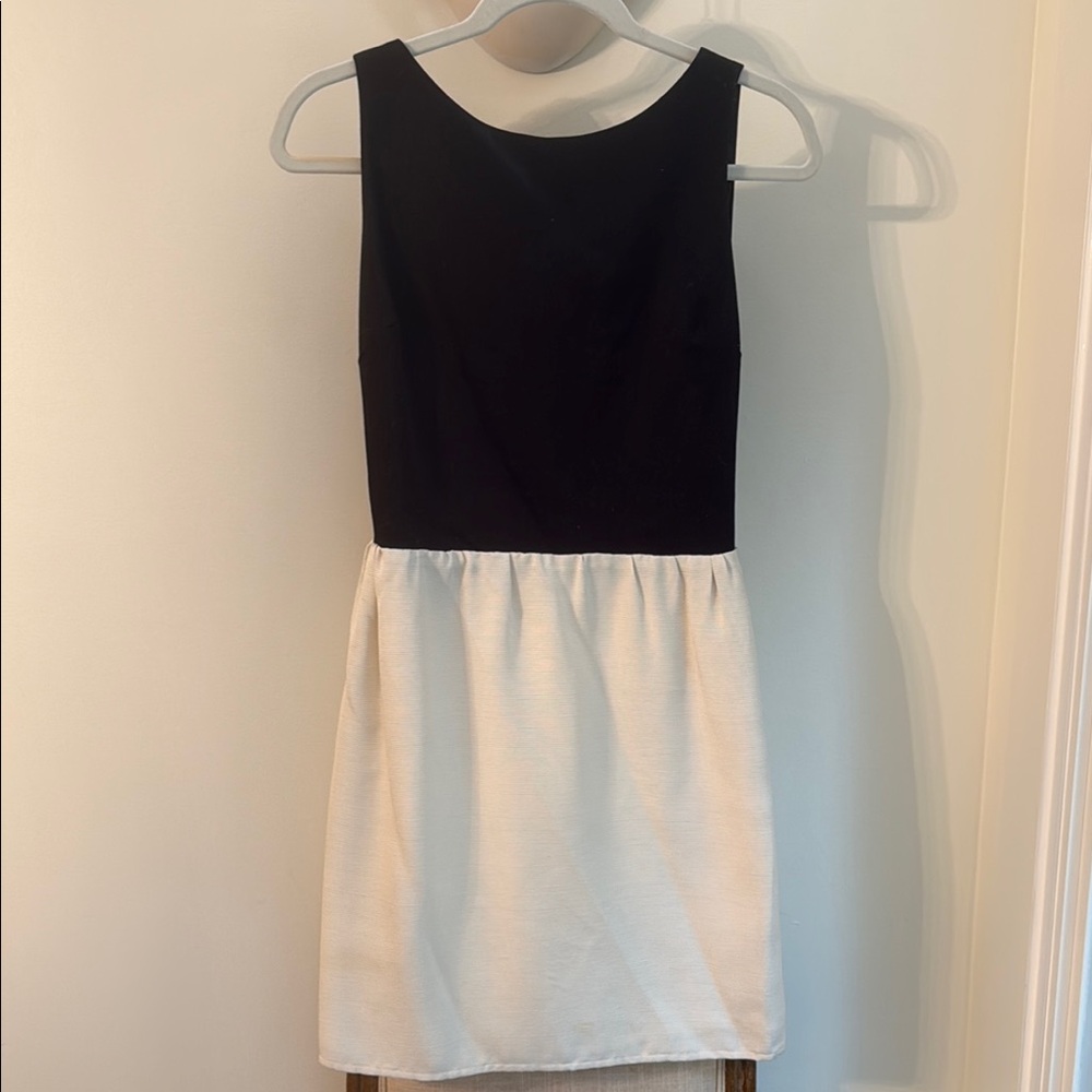 Black and White Sleeveless Dress